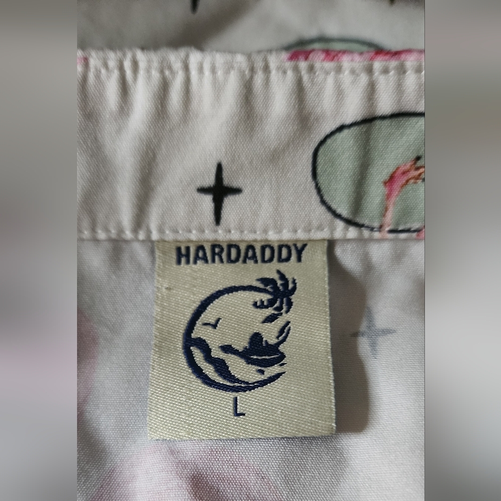 Hardaddy Tropical Flamingo Print Men's Casual Shirt - Picture 5 of 5